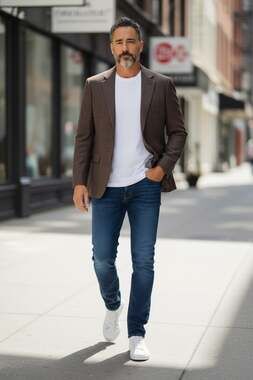 Vestimenta Made in Italy Linea Devon Brown Plaid Wool Sport Coat Blazer